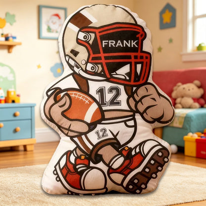 Custom Football Pillow – Personalized Name & Jersey Number for Players and Fans