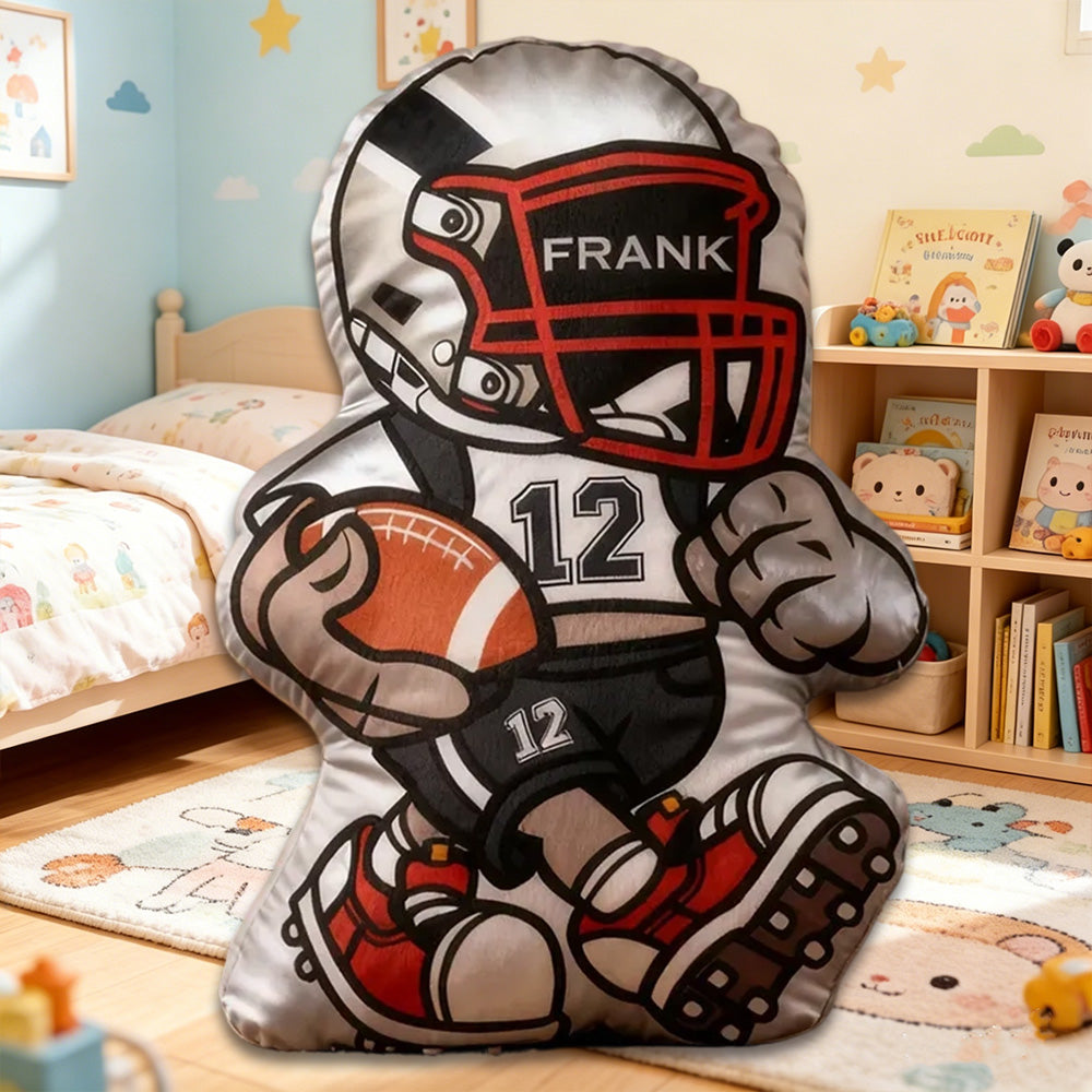 Custom Football Pillow – Personalized Name & Jersey Number for Players and Fans