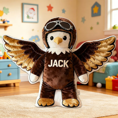 Personalized Mascot Pillow with Pilot Gear – Gift for Kids and Sports Fans