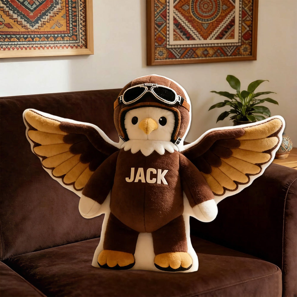 Personalized Mascot Pillow with Pilot Gear – Gift for Kids and Sports Fans