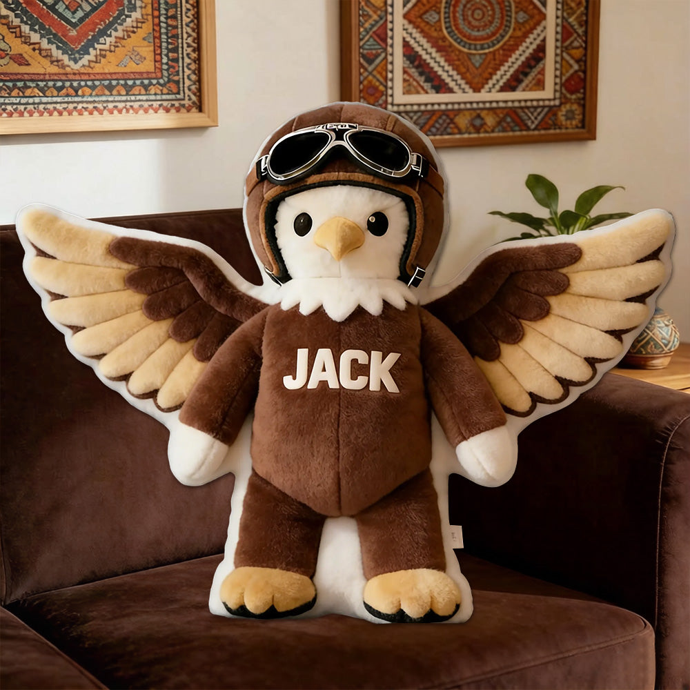 Personalized Mascot Pillow with Pilot Gear – Gift for Kids and Sports Fans