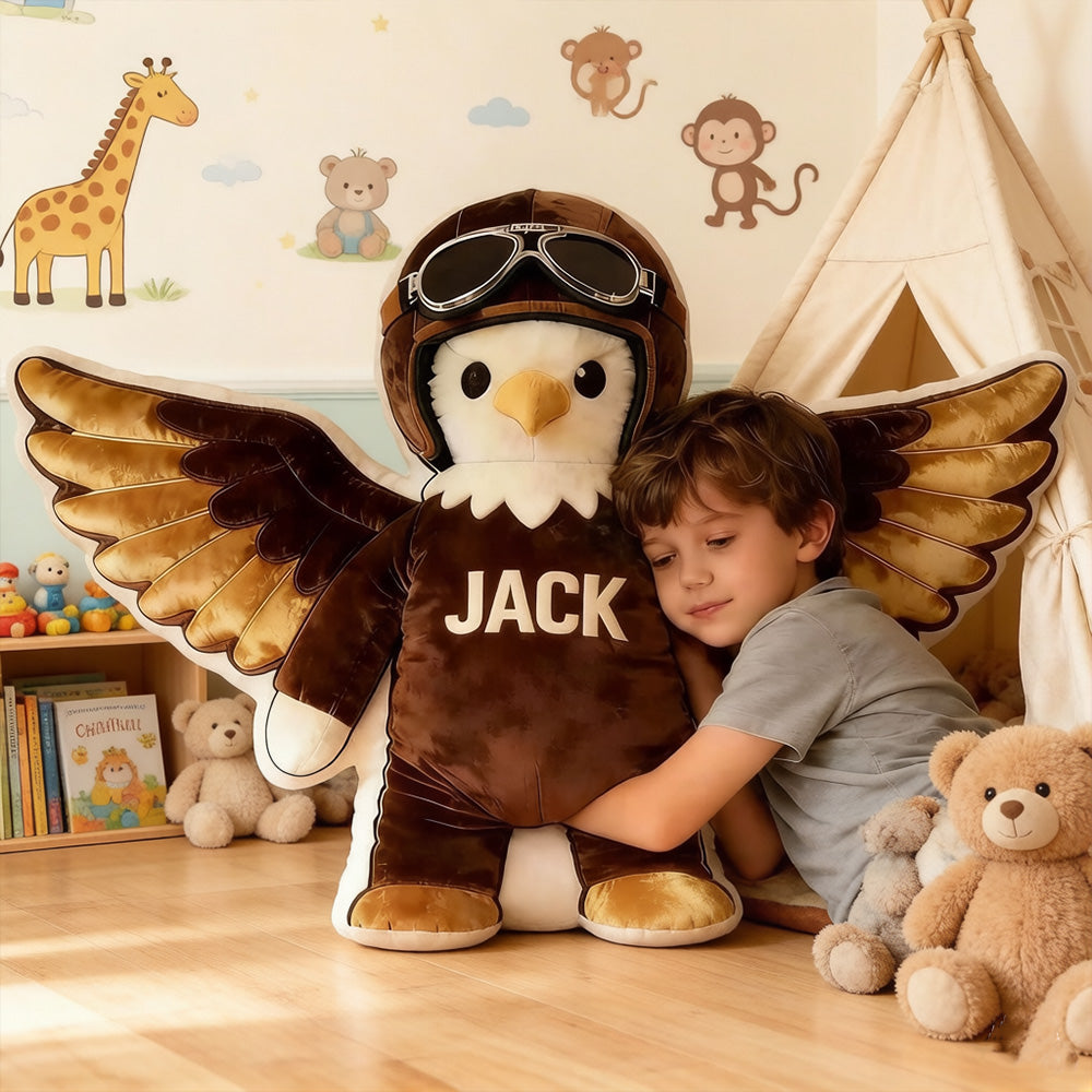 Personalized Mascot Pillow with Pilot Gear – Gift for Kids and Sports Fans