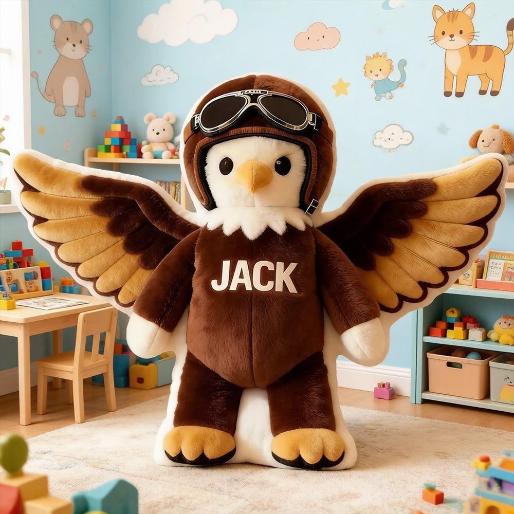 Personalized Mascot Pillow with Pilot Gear – Gift for Kids and Sports Fans