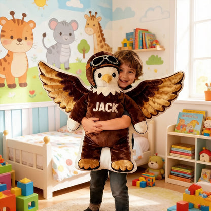 Personalized Mascot Pillow with Pilot Gear – Gift for Kids and Sports Fans