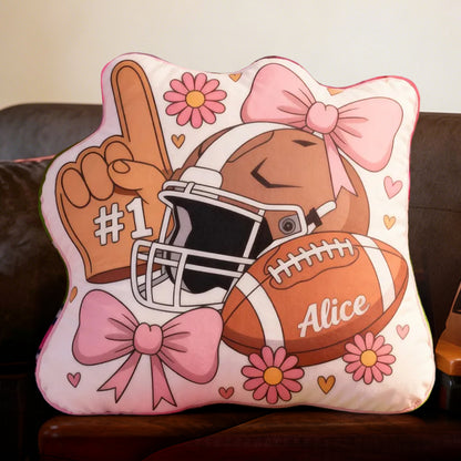Custom Football Pillow with Personalized Name and Unique Design