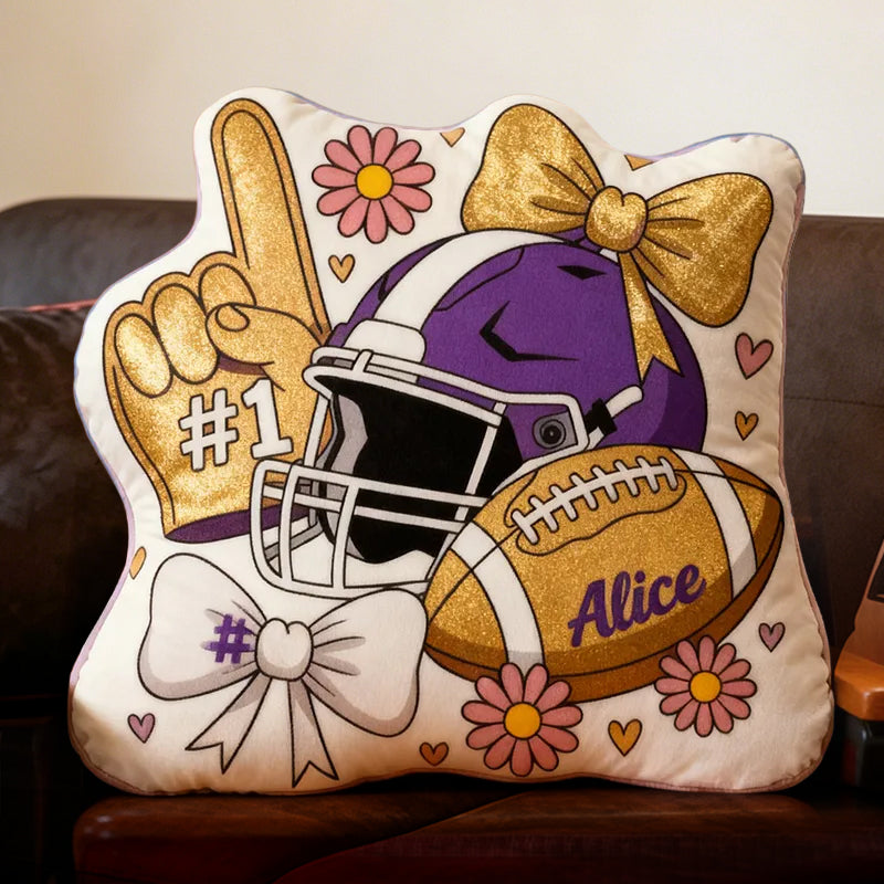 Custom Football Pillow with Personalized Name and Unique Design