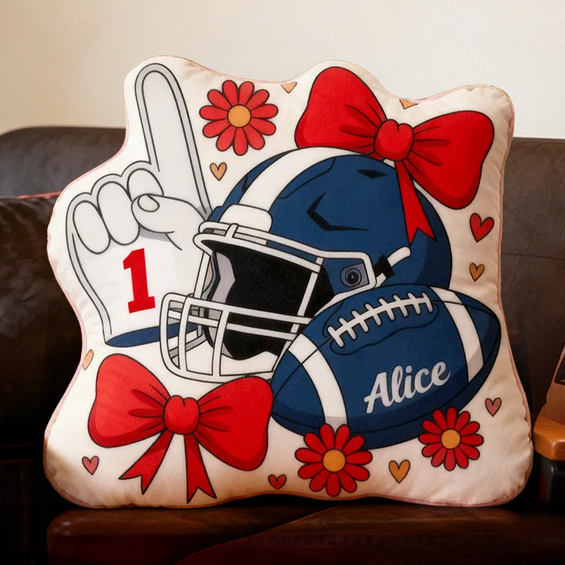 Custom Football Pillow with Personalized Name and Unique Design