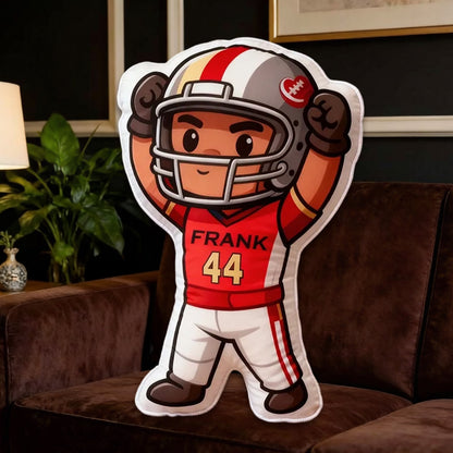 Personalized Football Hero Pillow with Name & Number – Perfect Gift for Football Fans