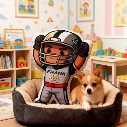 Personalized Football Hero Pillow with Name & Number – Perfect Gift for Football Fans