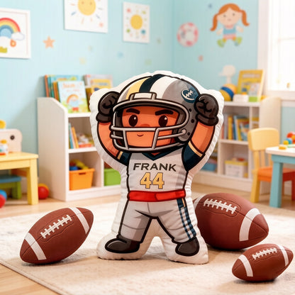 Personalized Football Hero Pillow with Name & Number – Perfect Gift for Football Fans