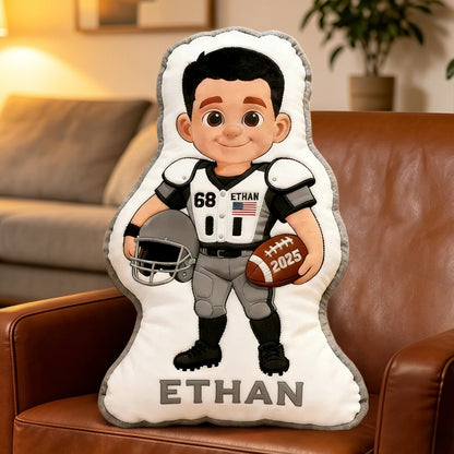 Personalized Football Pillow – Custom Name, Number, and Year for Fans & Players