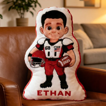 Personalized Football Pillow – Custom Name, Number, and Year for Fans & Players