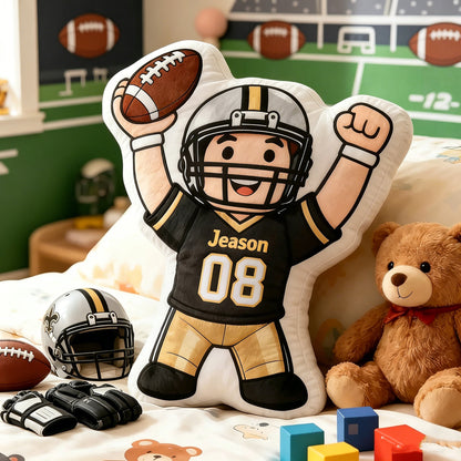 Custom Football Player Pillow – Add Your Name & Number, the Perfect Gift for Fans