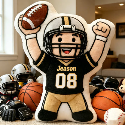 Custom Football Player Pillow – Add Your Name & Number, the Perfect Gift for Fans
