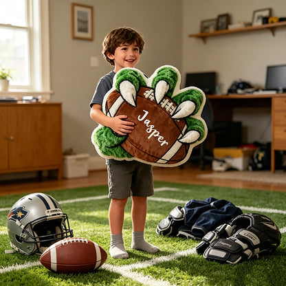 Personalized Beast Claw Football Pillow – Add Your Name for a Unique Christmas Gift for Football Fans