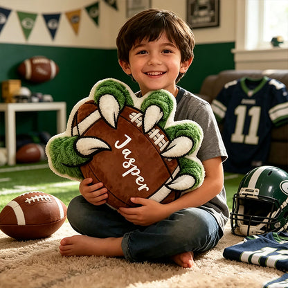 Personalized Beast Claw Football Pillow – Add Your Name for a Unique Christmas Gift for Football Fans