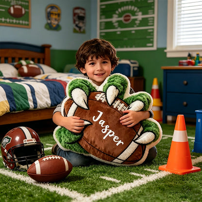 Personalized Beast Claw Football Pillow – Add Your Name for a Unique Christmas Gift for Football Fans