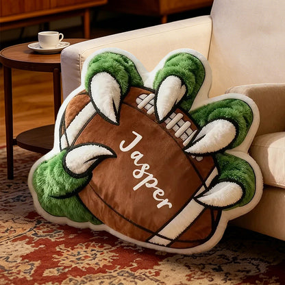 Personalized Beast Claw Football Pillow – Add Your Name for a Unique Christmas Gift for Football Fans
