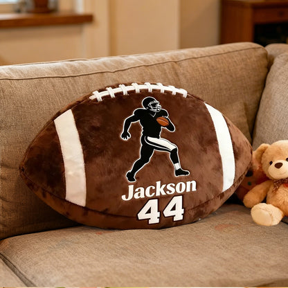 Custom Football Pillow with Player Graphic and Name – Great Gift for Young Fans and Football Enthusiasts