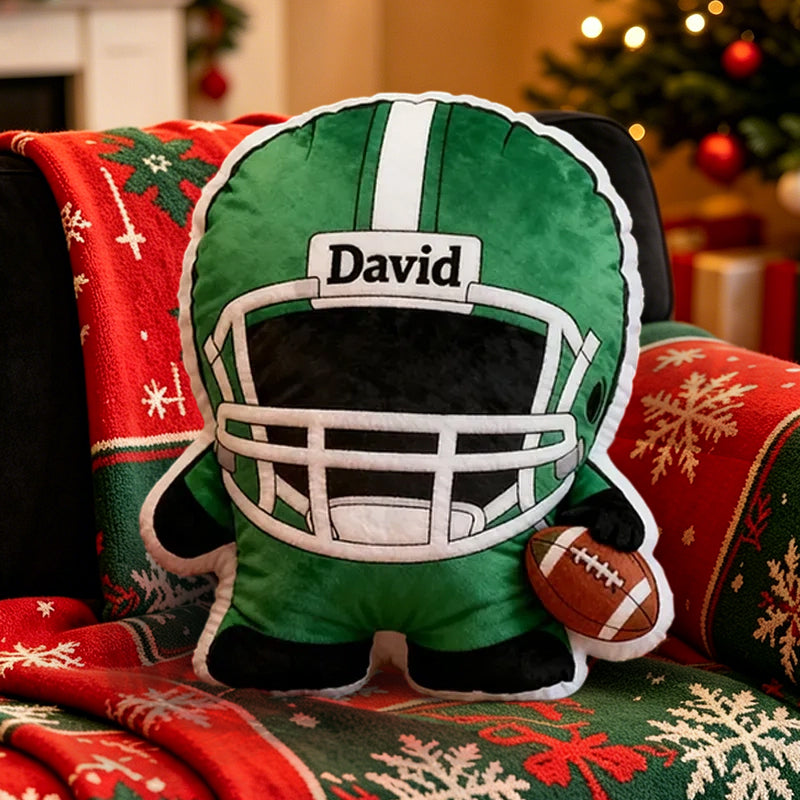 Custom Football Player Pillow – Perfect Personalized Christmas Gift for Kids & Fans