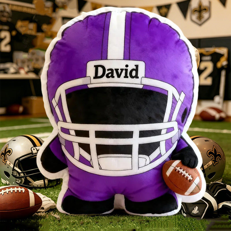 Custom Football Player Pillow – Perfect Personalized Christmas Gift for Kids & Fans