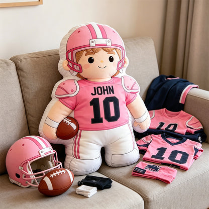 Custom Football Player Plush Pillow with Unique Name and Number Personalization