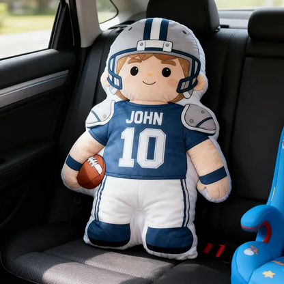 Custom Football Player Plush Pillow with Unique Name and Number Personalization
