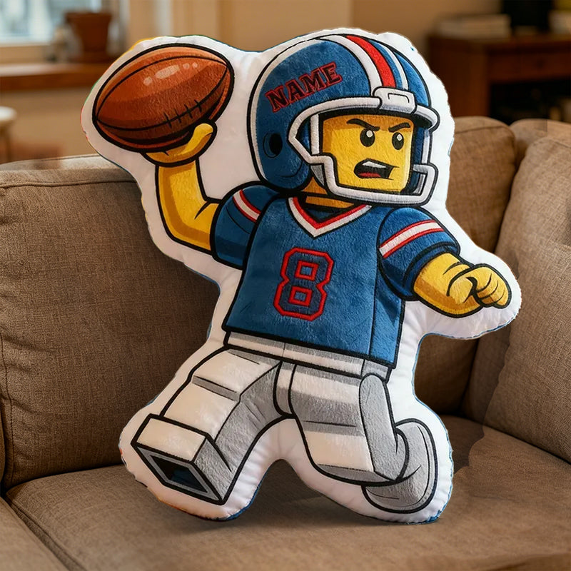 Personalized Football Pillow with Custom Name and Number – Perfect for Kids and Sports Lovers