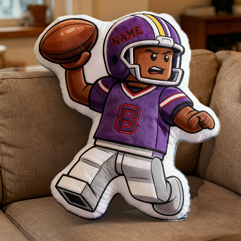 Personalized Football Pillow with Custom Name and Number – Perfect for Kids and Sports Lovers