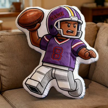 Personalized Football Pillow with Custom Name and Number – Perfect for Kids and Sports Lovers