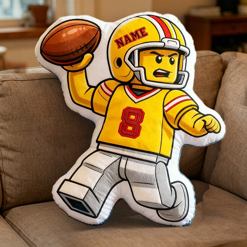 Personalized Football Pillow with Custom Name and Number – Perfect for Kids and Sports Lovers