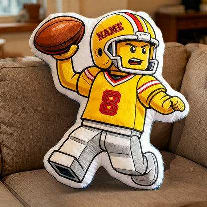 Personalized Football Pillow with Custom Name and Number – Perfect for Kids and Sports Lovers