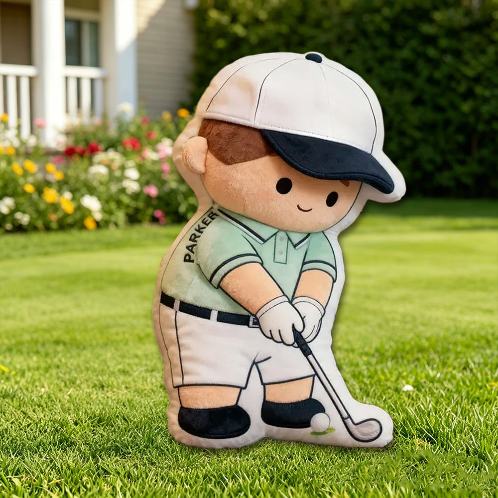 Personalized Golf Pillow with Custom Name – 3D Graphic Print Golf Ball Cushion, Unique Home Decor and Gift for Golf Lovers, Golf Players, and Enthusiasts
