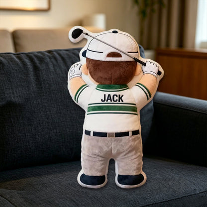 Personalized Golf Pillow with Custom Name – 3D Graphic Print Golf Ball Cushion, Unique Home Decor and Gift for Golf Lovers, Golf Players, and Enthusiasts