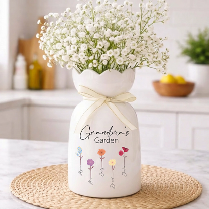 Personalized Grandma's Garden Flower Vase with Name Mother's Day Gift for Mom