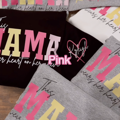 Personalized Wear Your Heart on Your Sleeve Sweatshirt Hoodie – Custom Gift for Mom or Grandma, Perfect Mother’s Day Gift