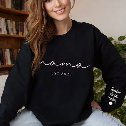Personalized Grandma Embroidered Sweatshirt Hoodie – Keepsake Gift for Mom or Grandma, Perfect Mother’s Day Gift