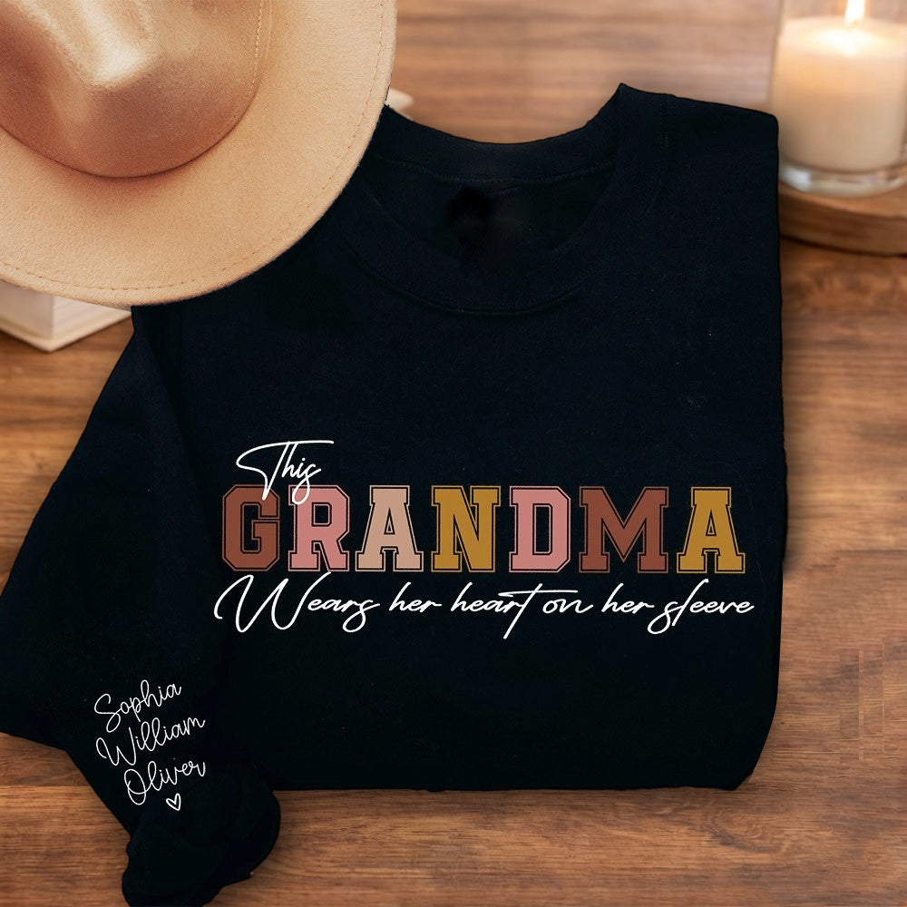 Personalized “This Mama Wears Her Heart on Her Sleeve” Sweatshirt Hoodie – Perfect Mother’s Day Gift