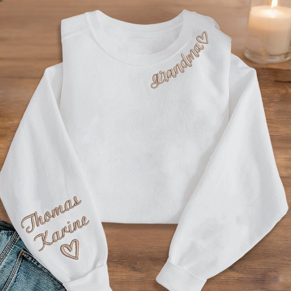 Custom Mama Hoodie Sweatshirt – Embroidered Neckline, Thoughtful Gift Idea for Mom