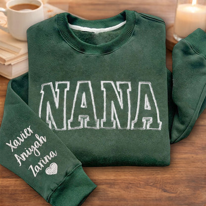 Personalized Grandma Embroidered Sweatshirt Hoodie – Unique Gift for Mom or Grandma, Perfect Mother’s Day Gift