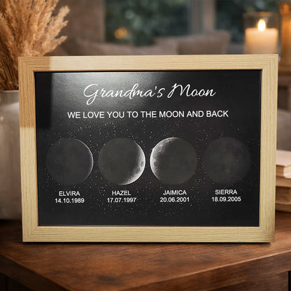 Custom Mom's Moon Phase Print Frame With Names Personalized Family Keepsake Gifts For Mom Grandma Mother's Day Gift Ideas
