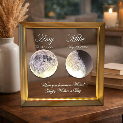 Custom Moon Phase Photo Lamp With Date Personalized Night Light Meaningful Gifts For Mom Perfect Mother's Day Gift Ideas