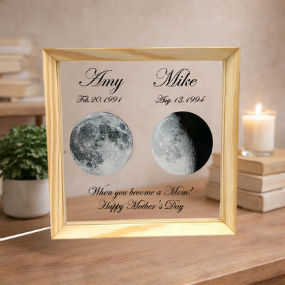 Custom Moon Phase Photo Lamp With Date Personalized Night Light Meaningful Gifts For Mom Perfect Mother's Day Gift Ideas
