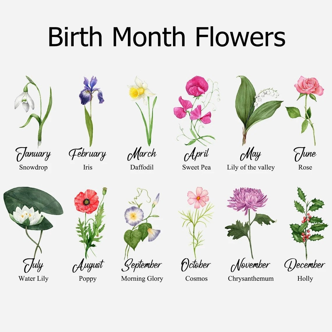 Personalized “Garden of Life” Mimi’s Garden Birth Flower Pot – Mother’s Day & Family Birthday Gift for Mom or Grandma