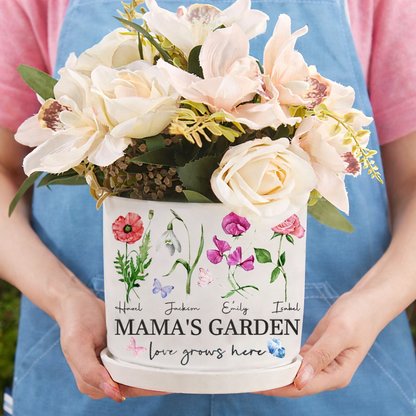 Personalized “Garden of Life” Mimi’s Garden Birth Flower Pot – Mother’s Day & Family Birthday Gift for Mom or Grandma
