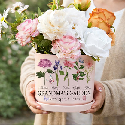 Personalized “Garden of Life” Mimi’s Garden Birth Flower Pot – Mother’s Day & Family Birthday Gift for Mom or Grandma