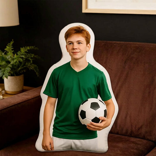 Personalized Soccer Player Pillow with Custom Photo – Unique Sports Gift for Kids, Players, and Soccer Lovers