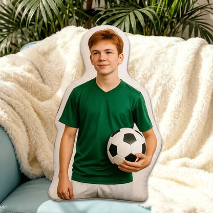 Personalized Soccer Player Pillow with Custom Photo – Unique Sports Gift for Kids, Players, and Soccer Lovers