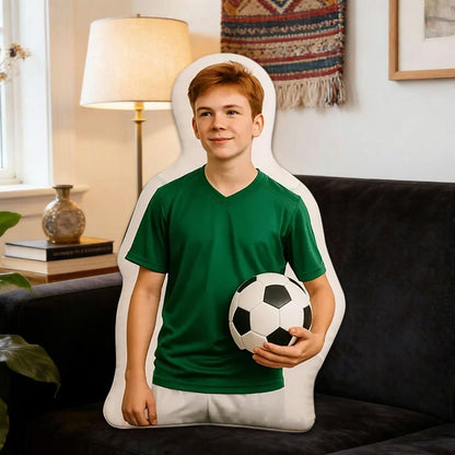 Personalized Soccer Player Pillow with Custom Photo – Unique Sports Gift for Kids, Players, and Soccer Lovers