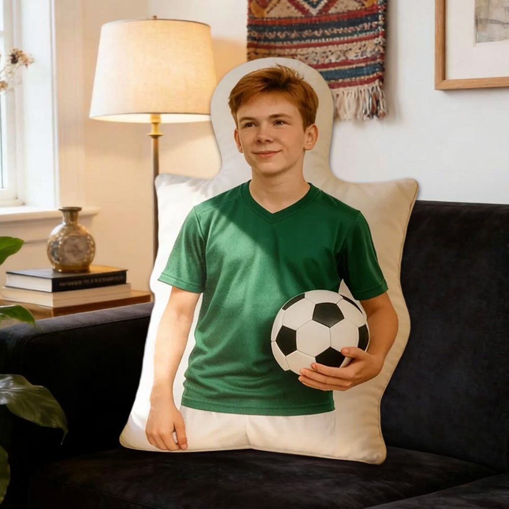 Personalized Soccer Player Pillow with Custom Photo – Unique Sports Gift for Kids, Players, and Soccer Lovers